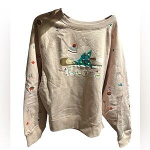 Girls XL Roots Light Pink Holiday Graphic Sweatshirt